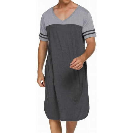 

Nightgowns Mens V Neck Long Sleeve Sleepwear Big&Tall Pajama Sleeping Wearchristmas pajamas for family