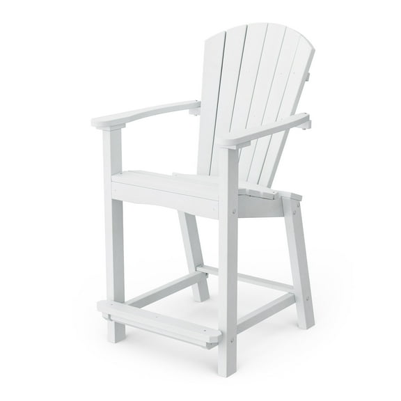 Wildridge Classic 26" High Counter Chair, White - Outdoor Weather Resistant Recycled Plastic Furniture for Patio