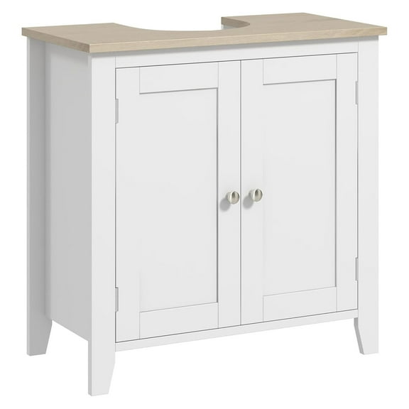 Ditangy Pedestal Sink Storage Cabinet, Under Sink Cabinet, Bathroom Vanity Cabinet -Shape and Adjustable Internal Shelf, White