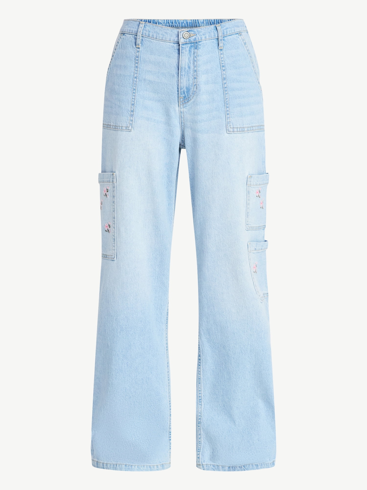 No Boundaries Wide Leg Cargo Pants, 31'' Inseam, Women's and Women's Plus Sizes XXS-4X