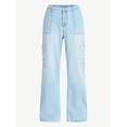 thumbnail image 4 of No Boundaries Wide Leg Cargo Pants, 31'' Inseam, Women's and Women's Plus XXS-4X, 4 of 5