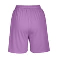 thumbnail image 4 of Tdoqot Womens Bermuda Shorts with Pockets- Trendy Summer Soft Casual Lounge Shorts Purple Size XL, 4 of 6