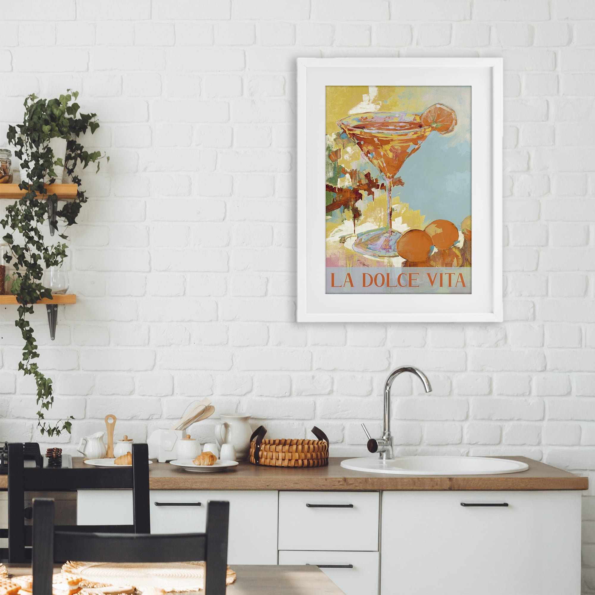 Stupell Industries La Dolce Vita Citrus Cocktail White Framed Print Under Glass, design by Jane Slivka