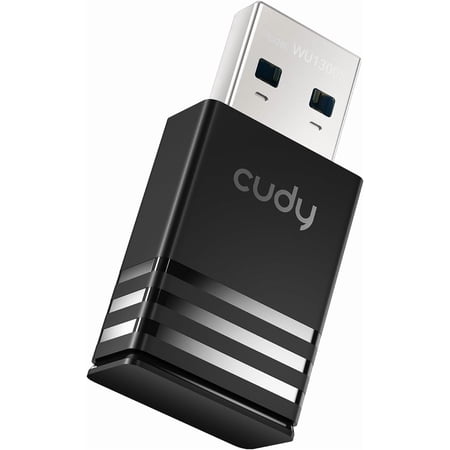 Cudy AC1300 USB WiFi Adapter, Dual Band 2.4GHz and 5GHz, Compatible with Windows and Mac OS, WU1300S