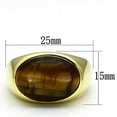 thumbnail image 2 of IP Gold(Ion Plating) Stainless Steel Ring with Synthetic Tiger Eye in Topaz for Women Topaz Stone Color Style TK718 Size 12, 2 of 4