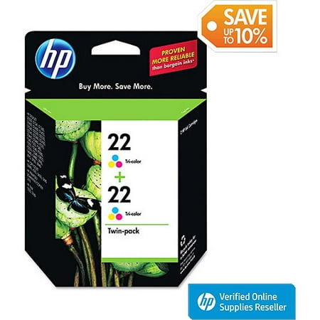 Original HP 22 Tri-color Ink Cartridge in Retail Packaging (CC580FN)(Twin pack)