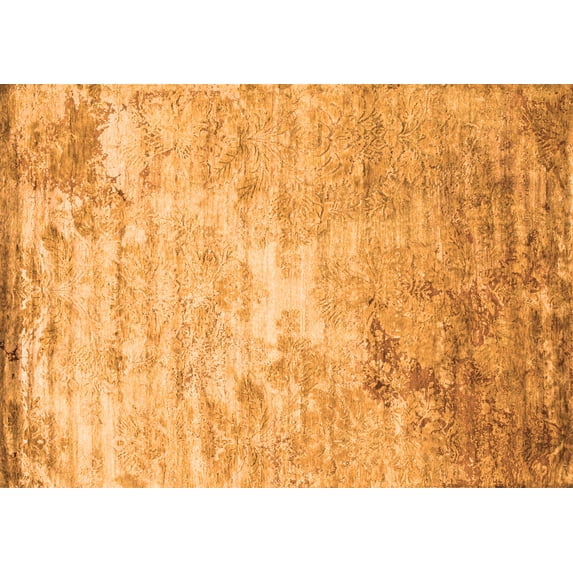 Ahgly Company Indoor Rectangle Abstract Orange Contemporary Area Rugs, 2' x 3'