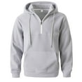 thumbnail image 3 of Chiccall Fuzzy Fleece Hoodies for Men Quarter Zip Hooded Sweatshirt Casual Pullover Sweater Outerwears with Pocket, 3 of 8