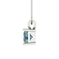 thumbnail image 3 of 3.0 ct Brilliant Princess Cut Solitaire Blue Moissanite 14k White hypoallergenic Solid gold Designer Everyday Affordable Dainty Necklace Pendant with 18" Chain, 3 of 6