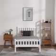 thumbnail image 2 of Hassch Twin Size Wooden Platform Bed, White, 2 of 7