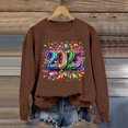 thumbnail image 2 of WEAIXIMIUNG Sweat-Shirt Bleu Marine pour Femmes Automne et Hiver Col Rond Manches Longues Sweat-Shirt Imprimé Pull de Noël, 2 of 4