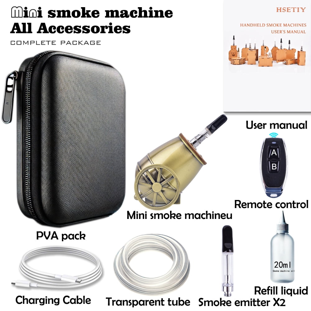 HSETIY Handheld Mini Smoke Machine 191754 Gold Easy-to-Use Rechargeable Remote Control Fog Machine