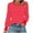 Red, variant on Lenpel T Shirts for Women Trendy Pleated Ruffle Long Sleeve Crew Neck Striped Dressy Casual Tunic Tops Loose Tee Blouses(White,X-Large)