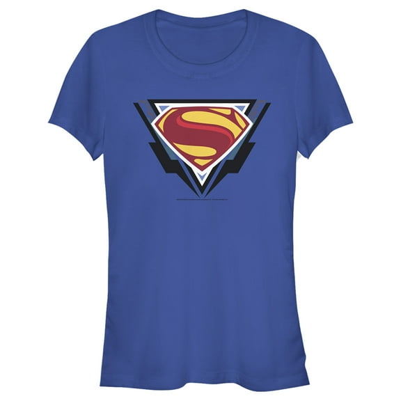 Junior's Zack Snyder Justice League Superman Comic Logo  Graphic Tee Royal Blue Small