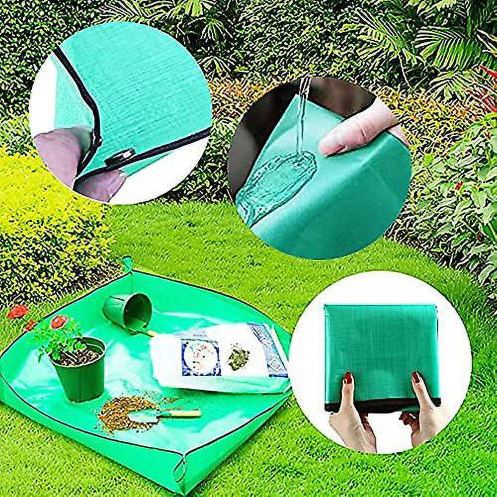 Estera De Trasplante De Plantas 100x100 Cm Impermeable - Incluye 3 Herramientas Mini Y Guantes