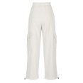 thumbnail image 3 of XFLWAM Cargo Sweatpants for Women Fleece Lined High Waisted Drawstring Pants Straight Leg Baggy Athletic Joggers Pants with Pockets White S, 3 of 5