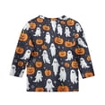 thumbnail image 5 of Abcomgle Halloween Shirts for Kids Girls Spooky Ghost Pumpkin Graphic T Shirts for Girls Crewneck 3/4 Sleeve Tshirts for Girls Fall Funny Cute Tee Top Girls,3-4 Years, 5 of 5