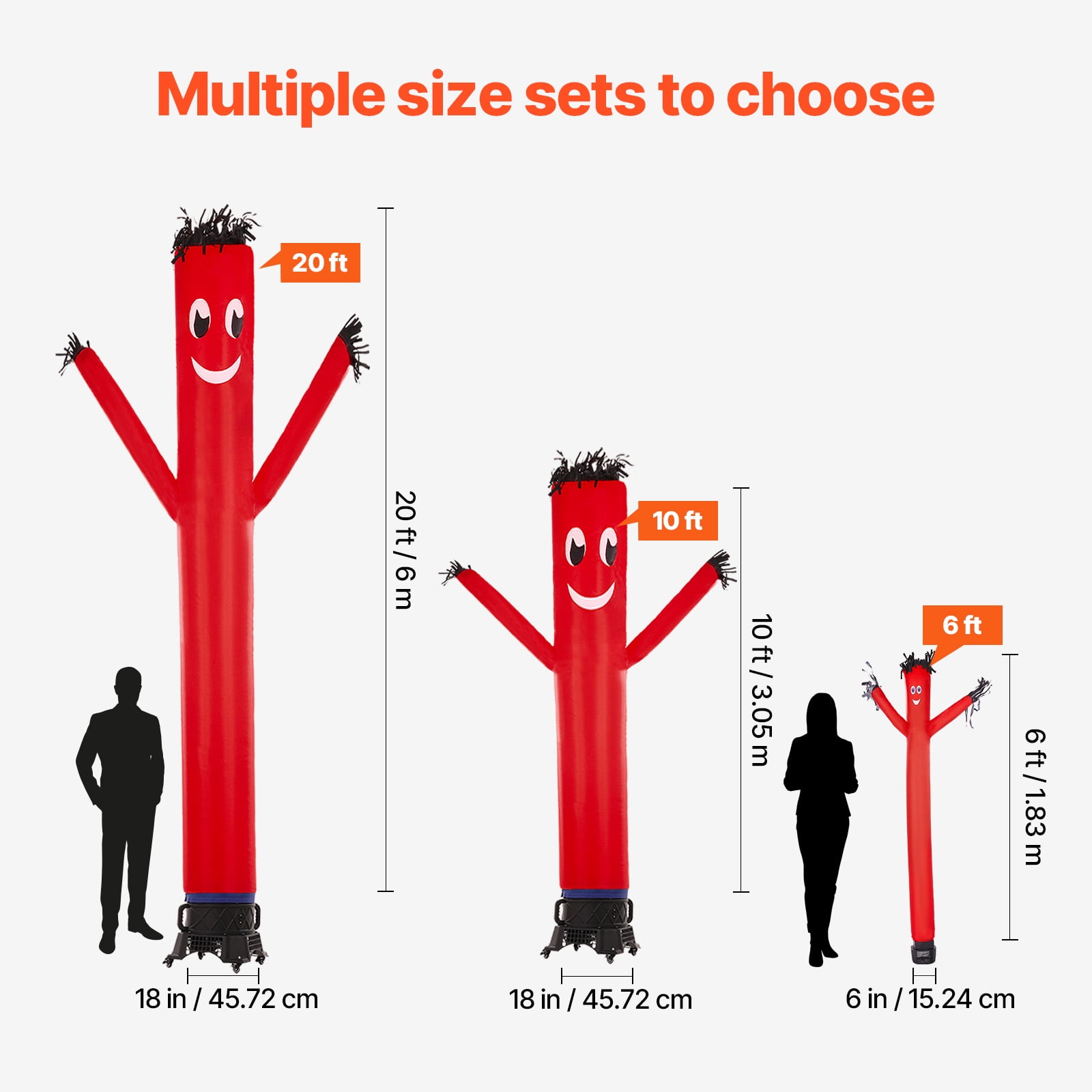 KFFKFF Air Inflatable Performers Kit, 10 ft Tall, Unique Inflatable Dance Character with 9/10 HP Fan, PP Enclosure IPX3 Water-Proof Blower, Perfect for Outdoor Business Shop Event Advertising