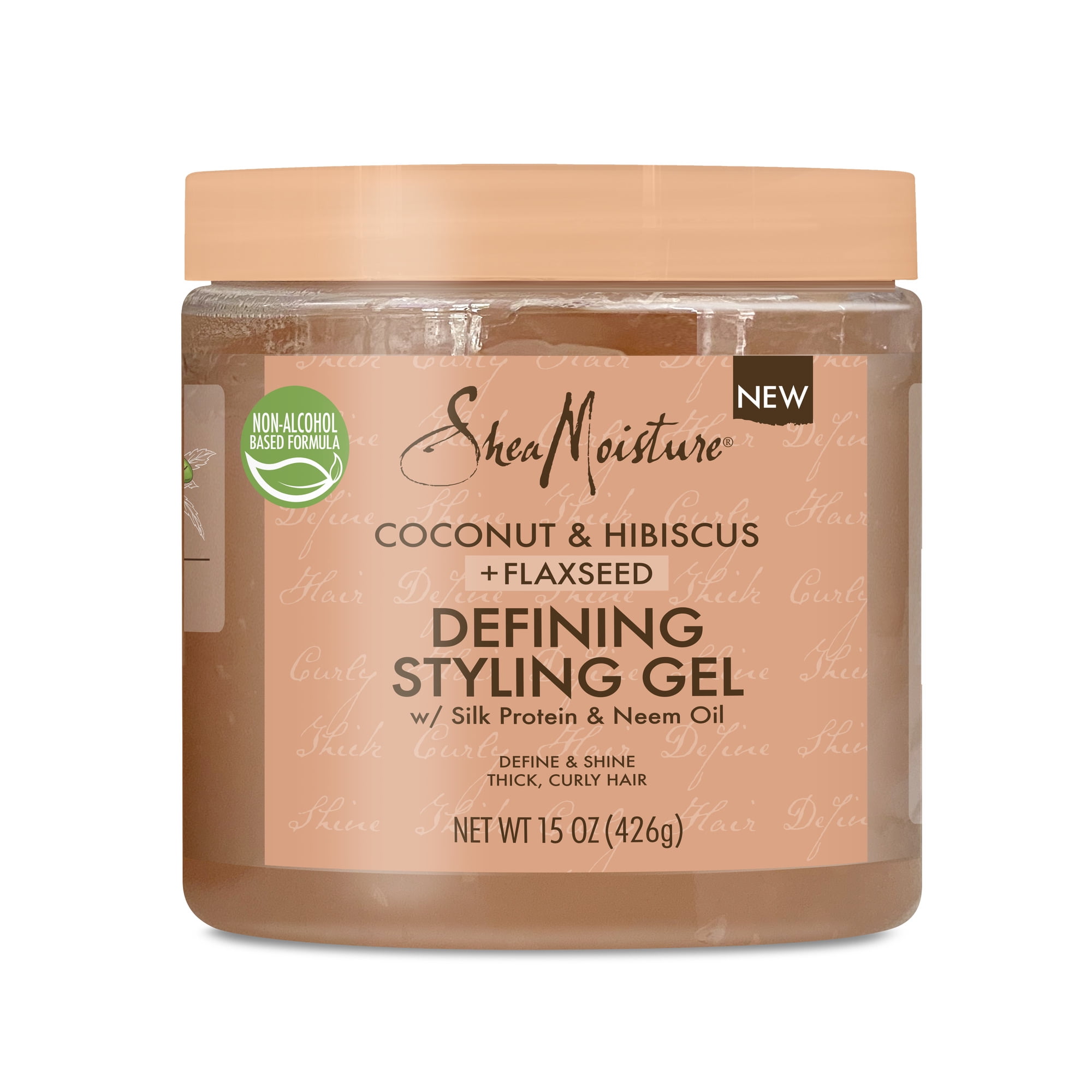 SheaMoisture Styling Hair Gel, Coconut and Hibiscus Frizz Control  Paraben-Free for Curly Hair, 15 oz 