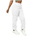 thumbnail image 2 of Busydd Cargo Pants Women Fashion Pleated Solid Color Hiking Pants Women Casual Outdoor Elastic Waist Drawstring Women's Pants with Pockets XL, 2 of 7
