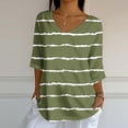 thumbnail image 2 of Ashirexll Tops for Women Trendy, Womens Casual Tops, Casual Print Loose 3/4 Sleeve V Neck Blouse Shirt for Ladies Fashion, 2 of 5