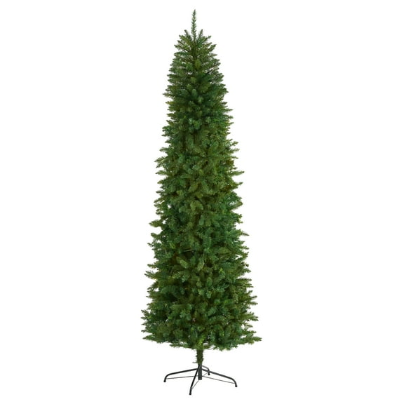 Nearly Natural 8ft. Slim Green Mountain Pine Artificial Christmas Tree, Green