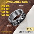 thumbnail image 4 of ORUYROP Men Vintage Celtic Rings, Can Engrave, Stainless Steel/Gold Plated/Black (Send Gift Box), 4 of 7