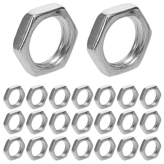 NUOLUX 100Set Nut Carbon Steel Silver Lamp Locknut Fastener Diy Repair Part Supply