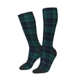 thumbnail image 2 of Women's Knee High Socks Deep Blue & Green Plaid Thermal Soft Knee Long Socks, 2 of 7