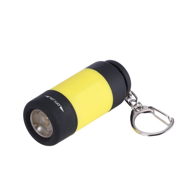 Sonducket Mini linterna LED llavero linterna portátil al aire libre impermeable integrada USB recargable senderismo Camping linternas Estufas de camping Amarillo