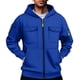 thumbnail image 1 of pstuiky camisas de manga larga para hombre, Chaqueta tipo cárdigan con capucha y cremallera de manga larga de color liso para hombre tops de invierno para hombre m, 1 of 3