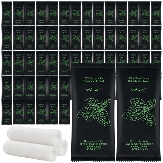 Moist Towelettes Towel Services, algodón refrescante, 22 x 22 cm, 100 unidades