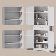 thumbnail image 5 of Aiho Storage Cabinet with Drawer, Freestanding Floor Cabinet with Doors, 28.5 x15.3 x70.8 Inches, Adjustable Shelf, for Kitchen, Bathroom, Living Room - White, 5 of 7