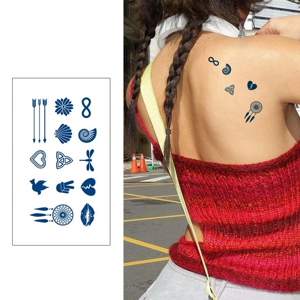 Cuadros Decorativos Pegatinas de tatuaje a prueba de agua Cool Tattoos(J) 4pcs DQrwqpou embutido en tela