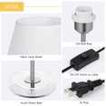 thumbnail image 4 of 2pcs Modern Bedside Lamps with Acrylic Base, Small Nightstand Lamps, 4 of 7