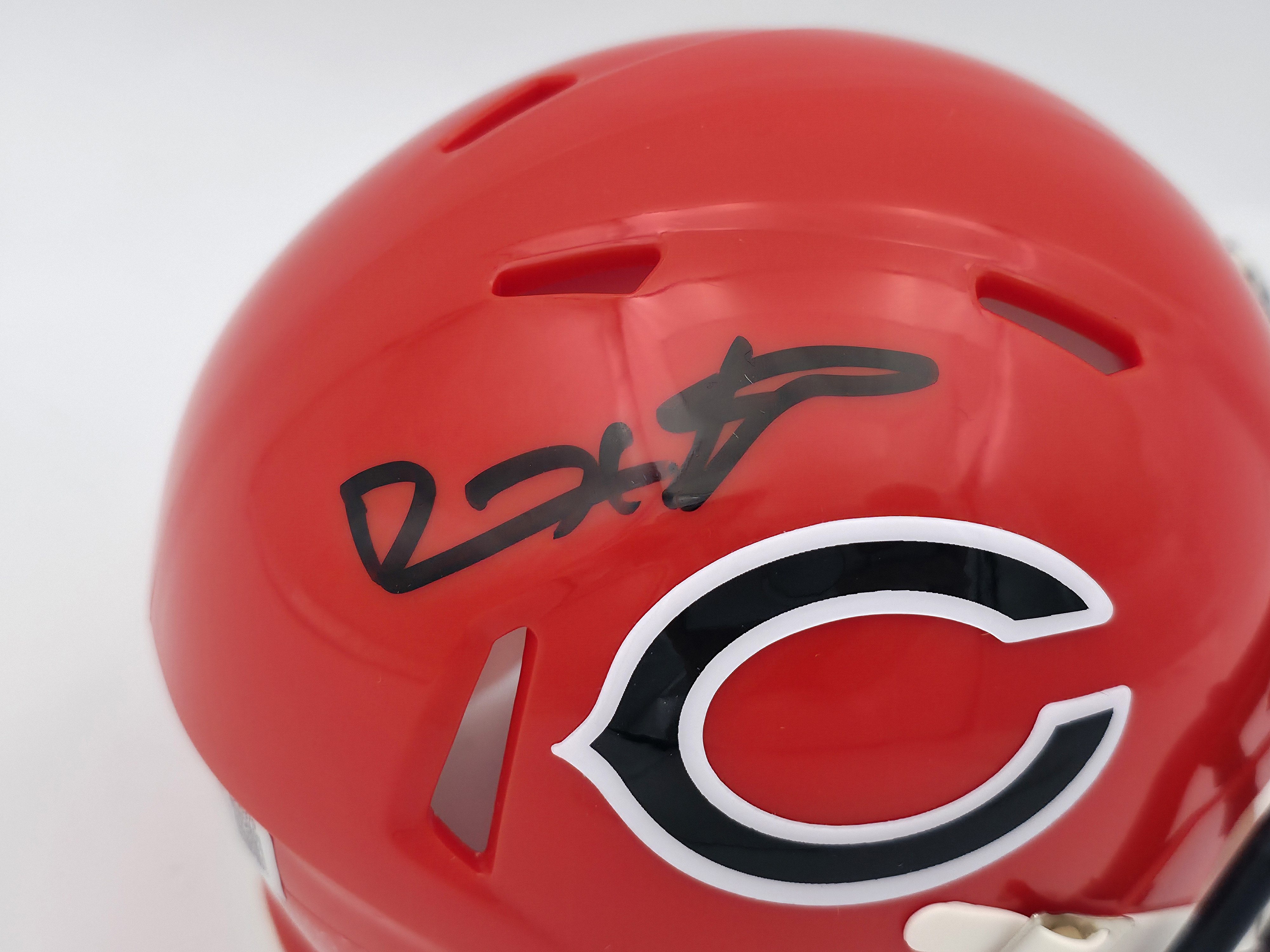 Devin Hester Autographed Chicago Bears 2022 Alternate Orange Speed Mini Helmet Beckett BAS Witness 244040