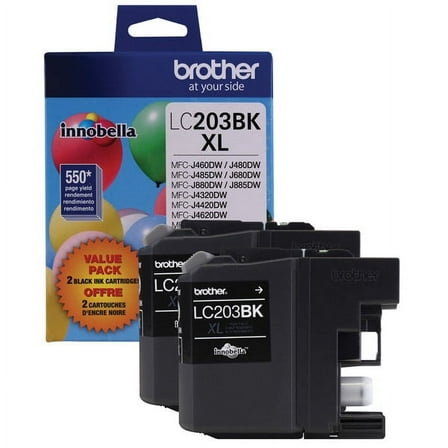Brother Genuine LC2032PK High-yield Black Printer Ink Cartridges