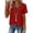 Red, variant on purcolt Women's Summer T-Shirts Short Sleeve V-Neck Solid Color Embroidery Tops Casual Loose Fit Boho Blouses