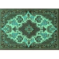 thumbnail image 1 of Ahgly Company Machine Washable Indoor Rectangle Medallion Turquoise Blue Traditional Area Rugs, 5' x 7', 1 of 4