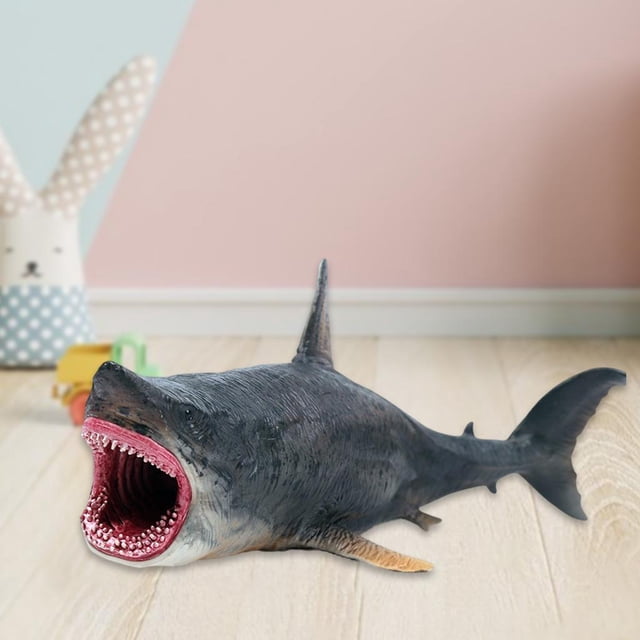 de acción de tiburón de realistas, modelos de en miniatura pintados , colección de juguetes, regalos ños megalodon Yotijar figura de tiburon