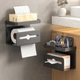 thumbnail image 2 of Portarrollos de papel higiénico de pared, bandeja de almacenamiento, resistente, soporte para toallitas húmedas, organizador de baño, 2 of 8