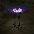 thumbnail image 3 of SOLAR FLORAL GLASS BIRD BATH WITH STAND, 3 of 3