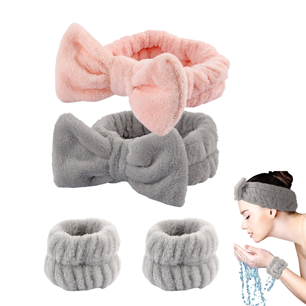 Headband wristband cuffs for face washing Female girls makeup to
