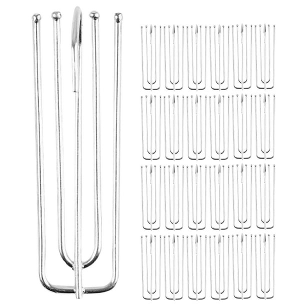 30 ganchos de 4 puntas para cortinas, de acero inoxidable, para colgar cortinas plisadas.