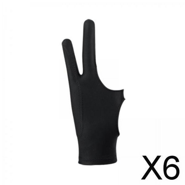 6x Guantes de Tableta de Dibujo de Artista Guante de Dibujo Digital Se Adapta a Izquierda Guante de Pintura de Gráficos Elásticos para 6 piezas