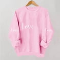 thumbnail image 6 of Valentines Day Sweatshirts Women Cute Heart Valentine Funny Sweater Tops Casual Long Sleeve Shirts Pullover, XL Pink, 6 of 6