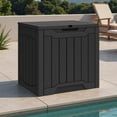 thumbnail image 3 of Uforic 31 Gallon Outdoor Waterproof Resin Deck Box, Outdoor Side Table, Resin Outdoor Storage Box, Black, 3 of 7