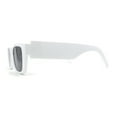 thumbnail image 3 of Womens Rectangle Mod Thick Arm Plastic Minimal Sunglasses White Black, 3 of 5