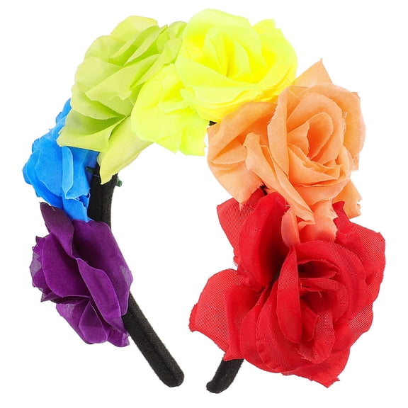 EXHUMKY Wedding Flower Headband Women Hair Accessories Hair Styling Multi Colored 1Set