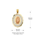 thumbnail image 4 of 14K Tri Color Gold Our Lady of Guadalupe Charm Pendant with 4.3mm Hollow Cuban Chain Necklace - 24", 4 of 6